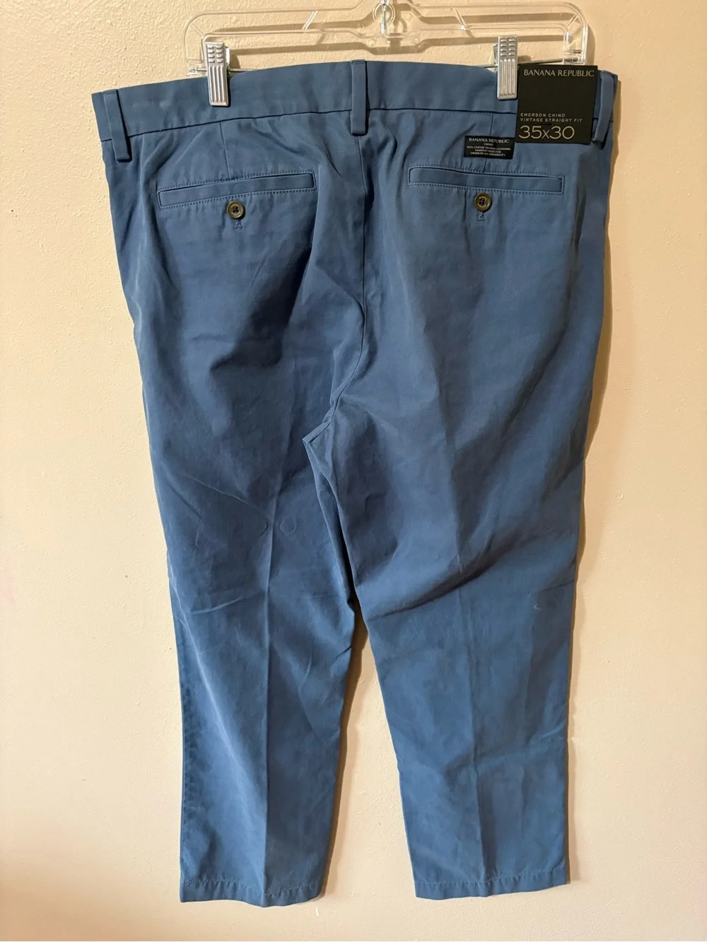 Banana Republic Emerson Chino Vintage Straight Fit men’s size 35x30 blue NWT!!